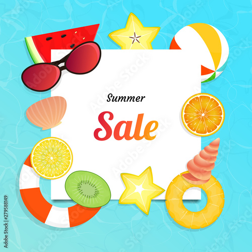 banner summer sale season background vector