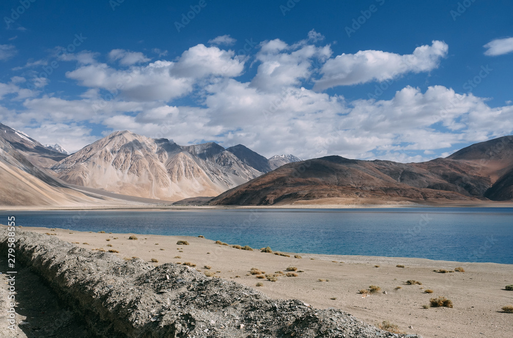Mountain lake, Pangong lake, Ladakh, Tibet