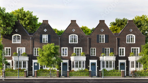 Photography Modern and beautiful townhouse in English style architecture