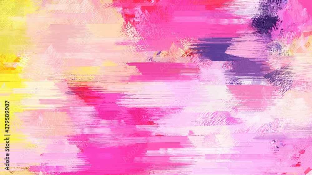 brush painting with mixed colours of pink, pastel pink and neon fuchsia. abstract grunge art for use as background, texture or design element
