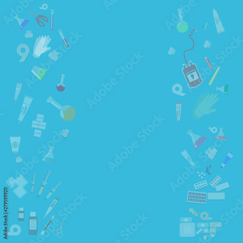 Medical equipment flat cartoon abstract background for web and print decoration