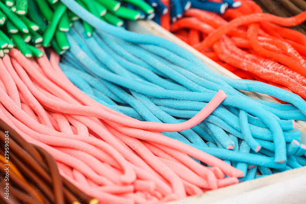 Close up of long jelly beans