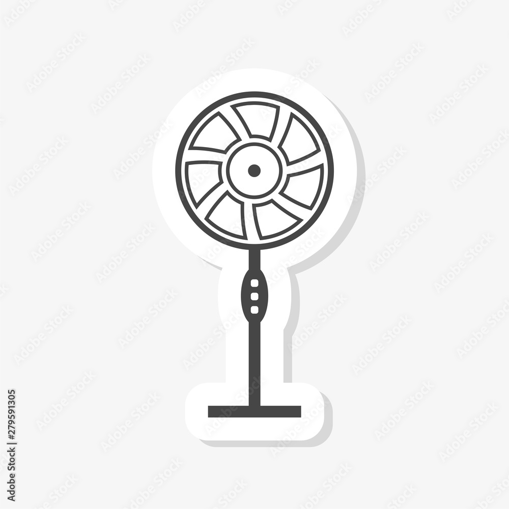 Fan sticker. Simple illustration of fan icon for web Fan sticker. Simple illustration of fan icon for web