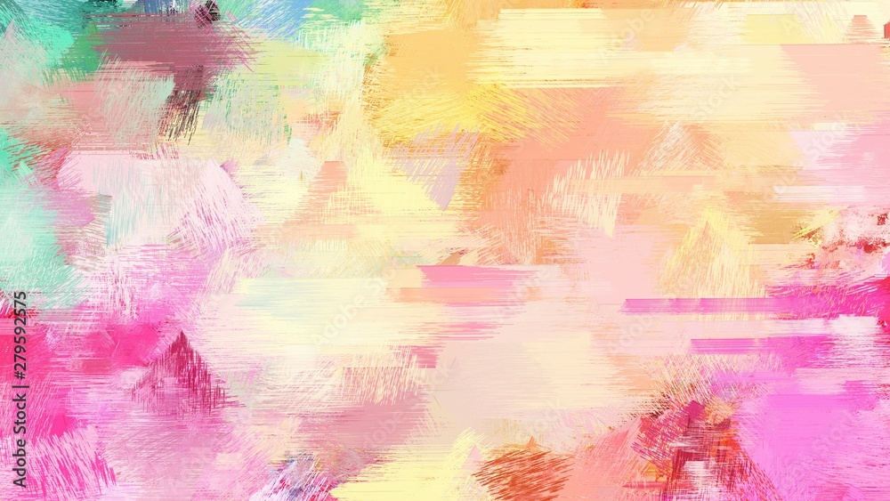 brush painting with mixed colours of baby pink, peach puff and mulberry . abstract grunge art for use as background, texture or design element