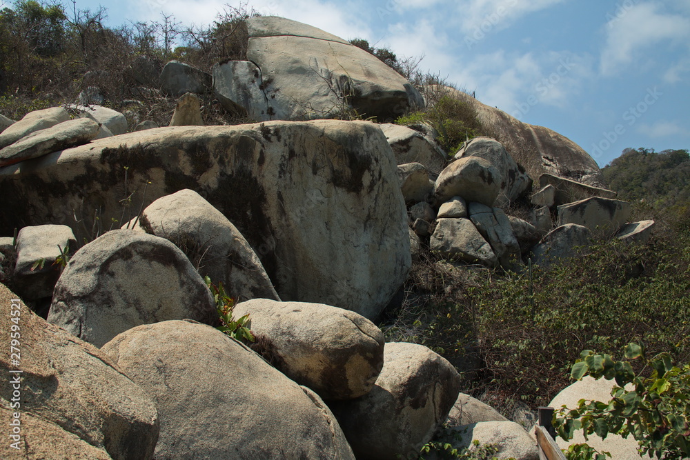 Landscape on the trail to Cabo San Juan in Tayrona NP in Colombia