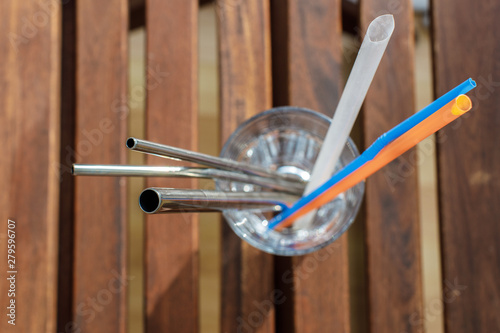 A Collection of Metal and Plastic Straw