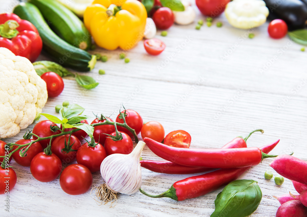 Different raw vegetables Different raw vegetables