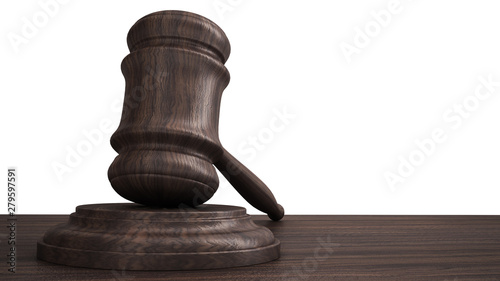 Gavel hammer of judge shows justice