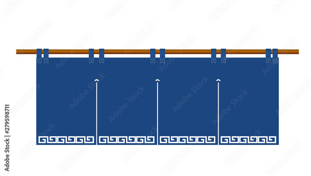 中華料理のマーク 雷文 入り 紺色 暖簾のイラスト ベクターデータ Stock Vector Adobe Stock