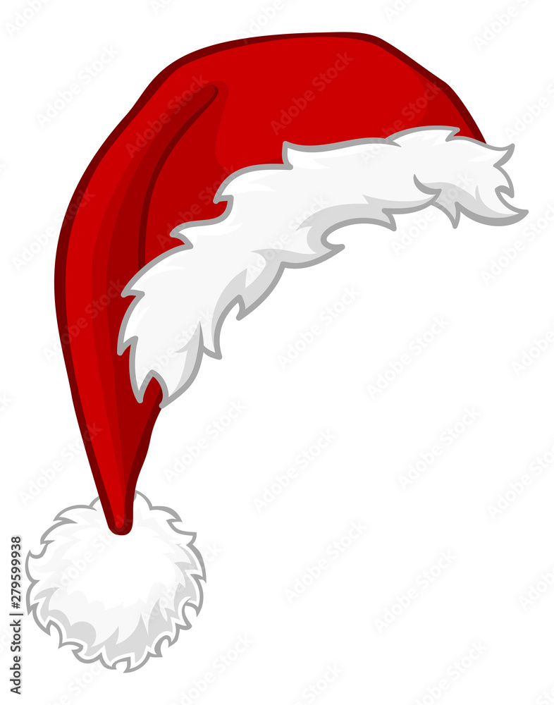 A Santa Claus hat Christmas cartoon design element - obrazy, fototapety, plakaty 