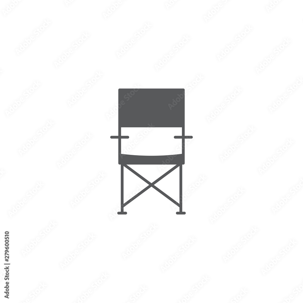 Camping chair vector icon isolated on white background Camping chair vector icon isolated on white background