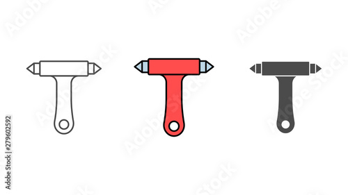 Emergency hammer vector icon sign symbol