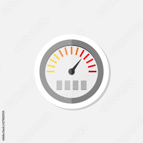 Pressure meter sticker on white background photo