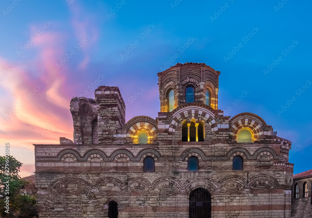 Church of Christ Pantocrator, a medieval Eastern Orthodox church in Nessebar (Nesebar), Burgas, on Bulgaria’s Black Sea coast. A UNESCO World Heritage Site