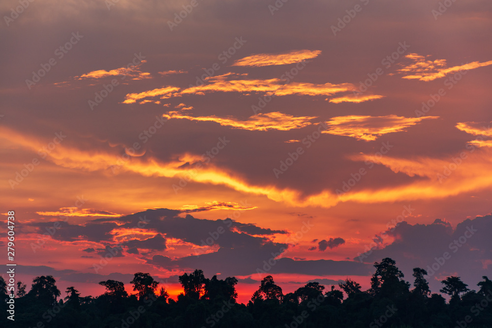Scenic View Of Dramatic Sky During Sunset Scenic View Of Dramatic Sky During Sunset