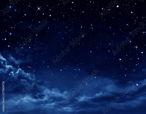 Fototapeta Naklejka Na Ścianę i Meble -  Deep space. Night sky, abstract blue background