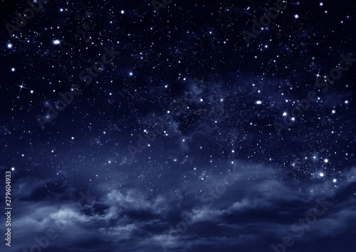 Fototapeta Naklejka Na Ścianę i Meble -  Deep space. Night sky, abstract blue background