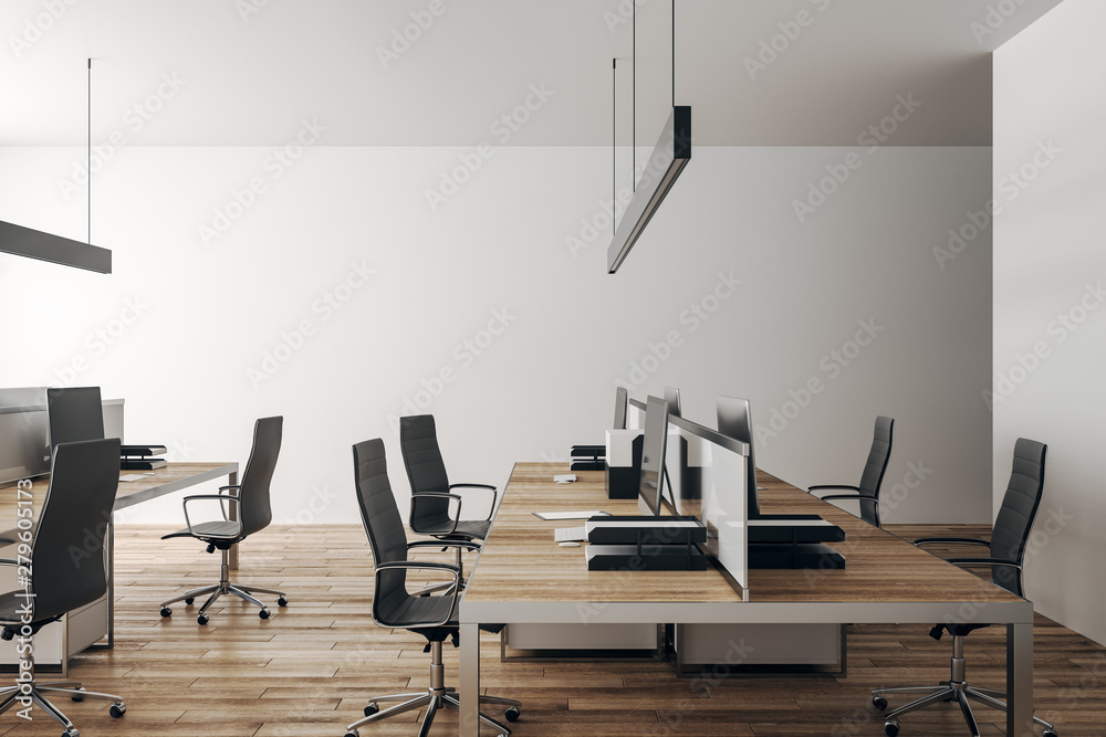 Light coworking office interior Light coworking office interior