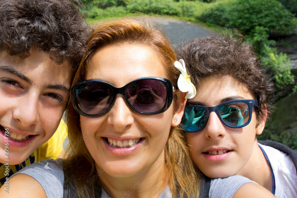 selfie of happy family in Newyork selfie of happy family in Newyork