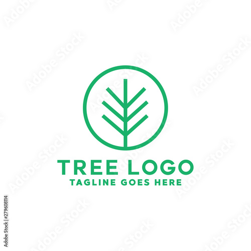 Tree Logo Design. Leaf Logotype. Organic Plant. Natural Flower Vector Logo Icon Symbol.