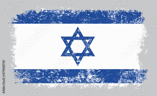 Grunge old flag of Israel vector illustration