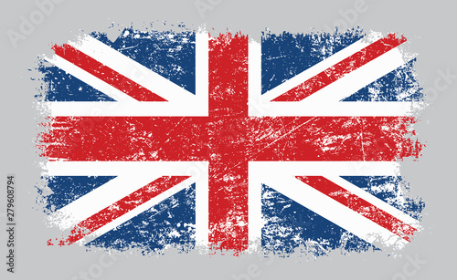 Grunge old UK British flag vector illustration