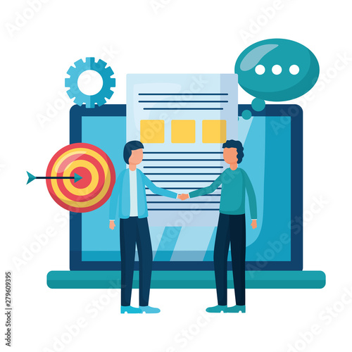 young businessmen team with laptop