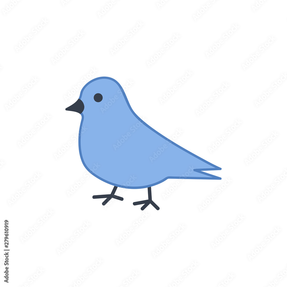 Obraz premium Blue bird on gray background. Abstract vector symbol.