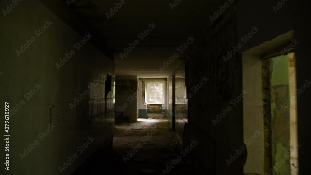 Destroyed and abandoned building, point of view Destroyed and abandoned building, point of view