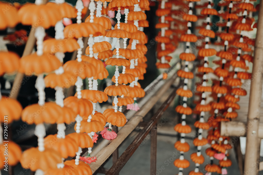 Obraz premium flower candle for making worship merit to buddha