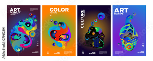 Art, Culture, and Fashion Colorful Illustration Poster. Abstract Illustration for festival, exhibition, event, website, landing page, promotion, flyer, digital and print. © yahya