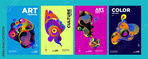 Art  Culture  and Fashion Colorful Illustration Poster. Abstract Illustration for festival  exhibition  event  website  landing page  promotion  flyer  digital and print.