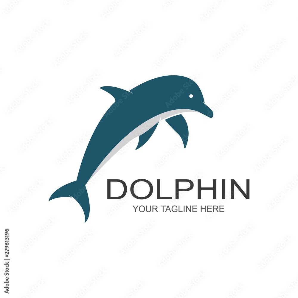 Fototapeta premium Dolphin logo icon vector template