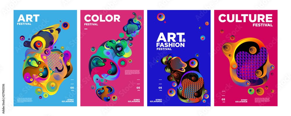 Art, Culture, and Fashion Colorful Illustration Poster. Abstract Illustration for festival, exhibition, event, website, landing page, promotion, flyer, digital and print.