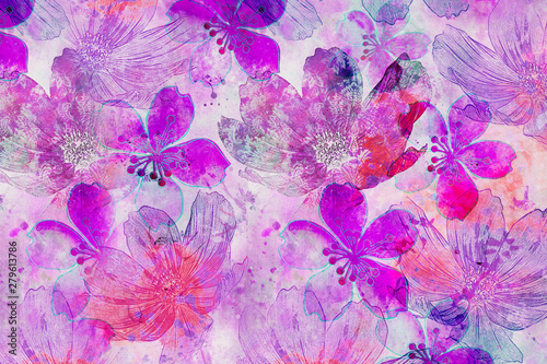 Abstract Flower Backgrund In Pink