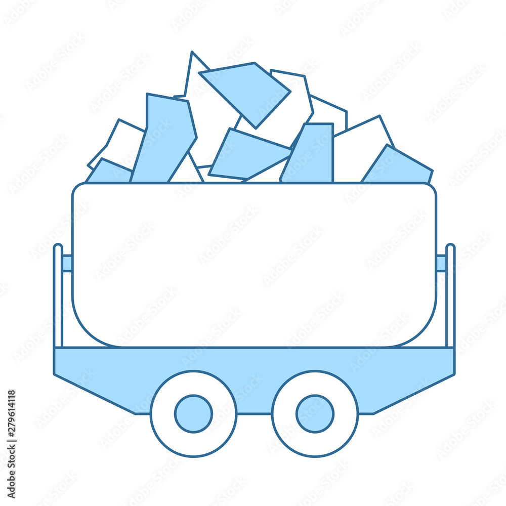 Mine Coal Trolley Icon Mine Coal Trolley Icon