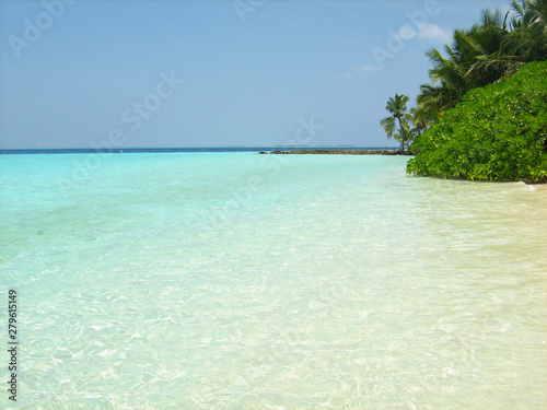 Tropical beach in Biyadhoo island, Maldives