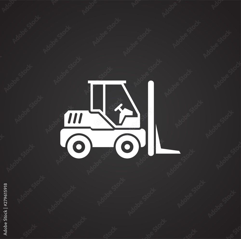 Heavy vehicle related icon on background for graphic and web design. Simple illustration. Internet concept symbol for website button or mobile app.