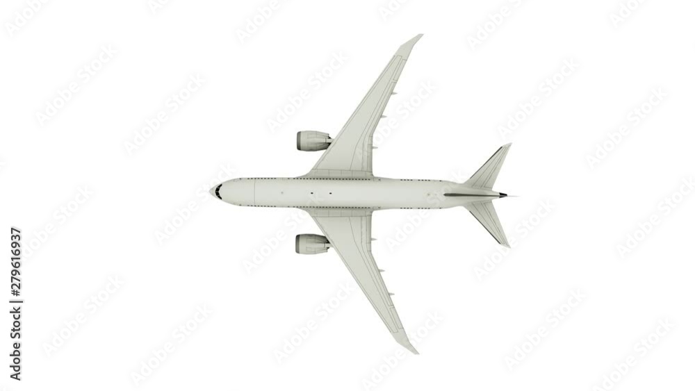 Airplane flying, isolated on white background, top view Airplane flying, isolated on white background, top view