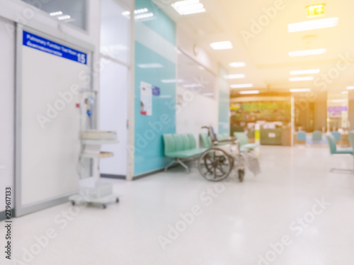Obraz na płótnie abstract hospital interior blur background w salonie