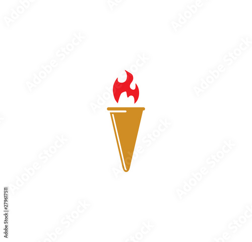 Torch icon on background for graphic and web design. Simple illustration. Internet concept symbol for website button or mobile app.