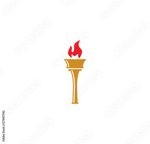 Torch icon on background for graphic and web design. Simple illustration. Internet concept symbol for website button or mobile app.