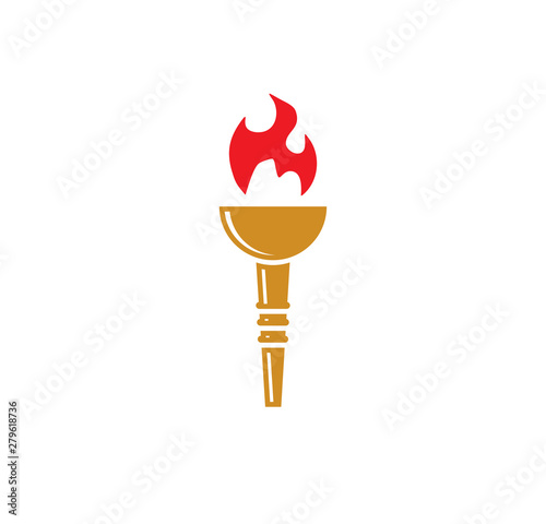 Torch icon on background for graphic and web design. Simple illustration. Internet concept symbol for website button or mobile app.