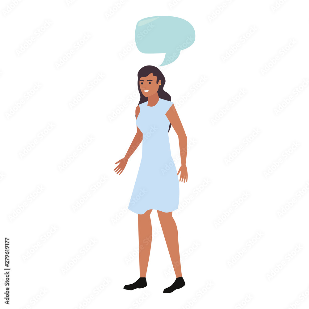 woman happy young character on white background woman happy young character on white background