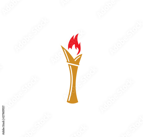 Torch icon on background for graphic and web design. Simple illustration. Internet concept symbol for website button or mobile app.