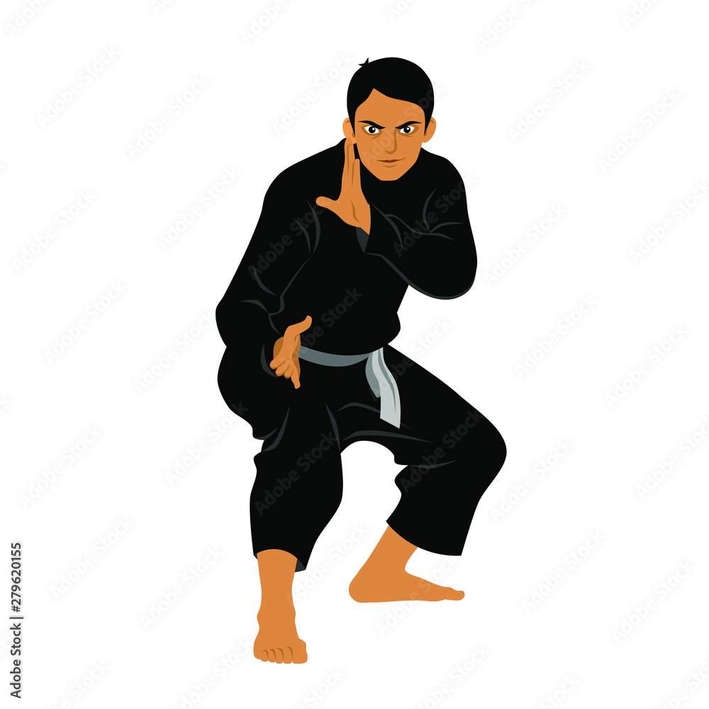 Vector of Silat Martial Arts from Indonesia - Pose 2 Stock Vector