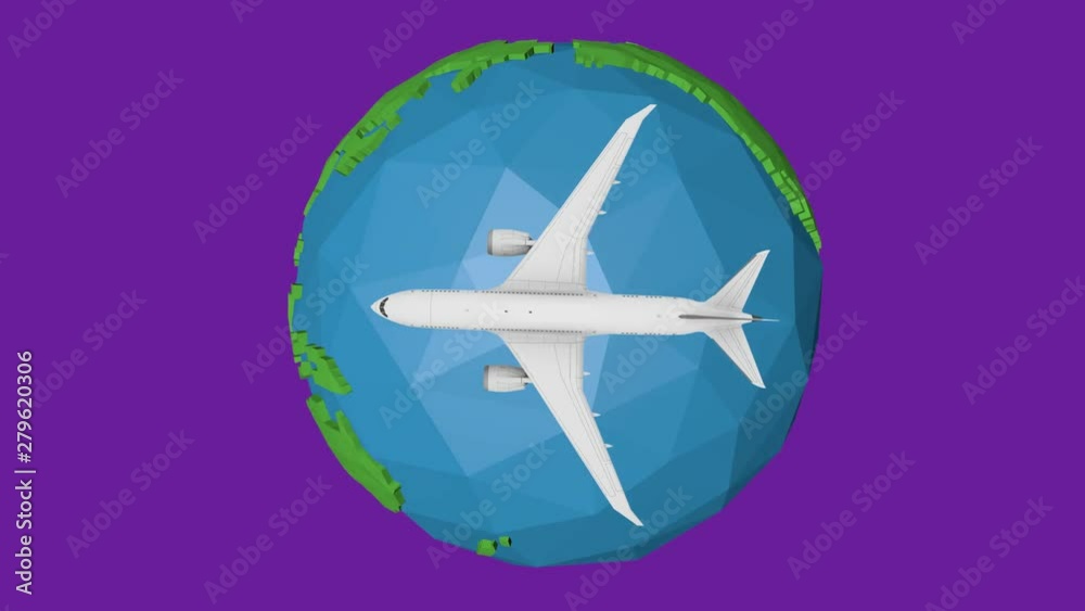 Travel by plane abstract motion background blue earth globe animation Travel by plane abstract motion background blue earth globe animation