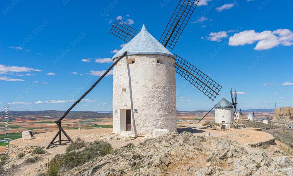 windmills of Consuegra in Toledo, Spain. They served to grind grain crop fields