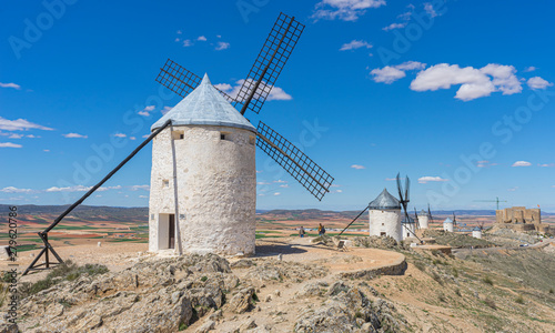 windmills of Consuegra in Toledo City, were used to grind grain of wheat and barley