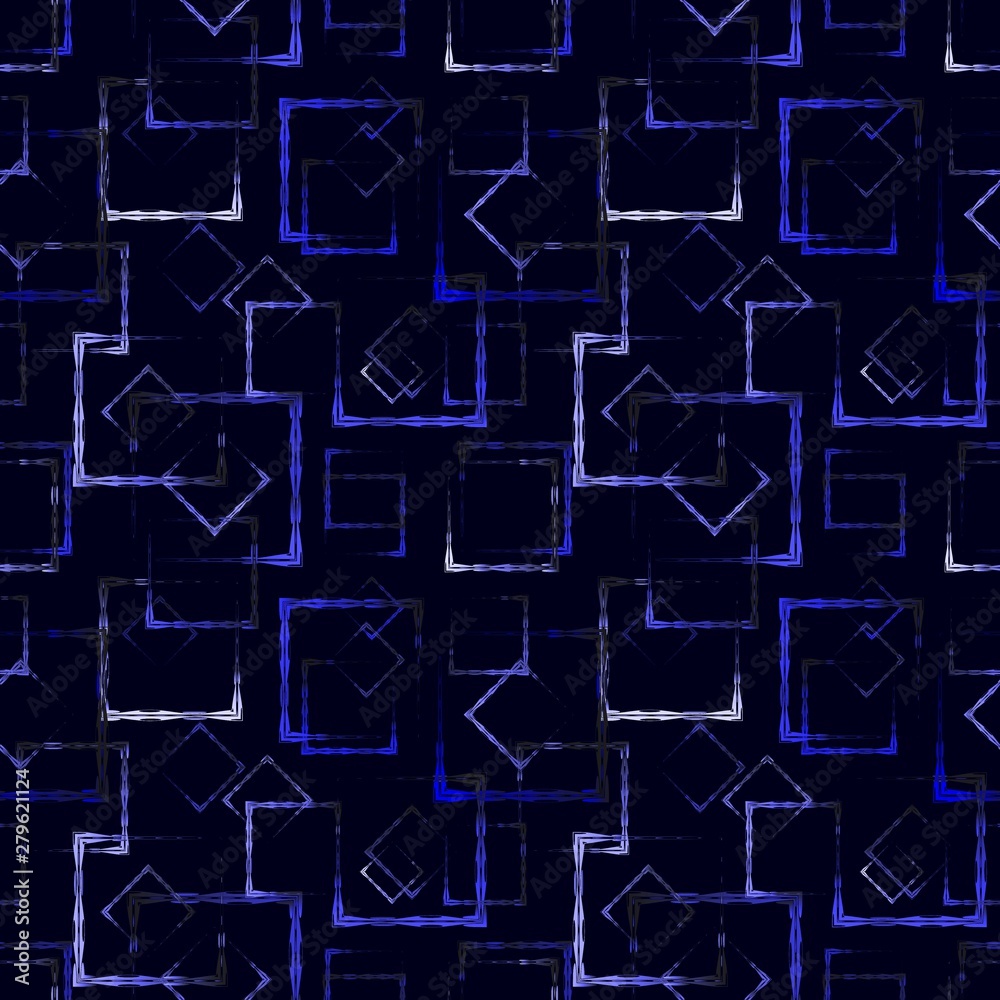 Blue carved squares and frames for an abstract glowing background or pattern.